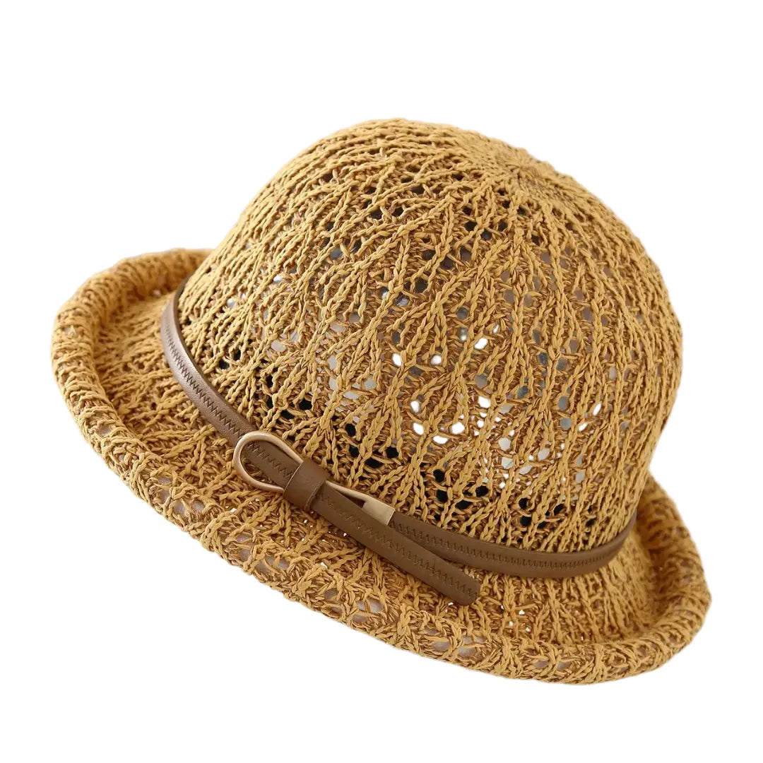 Siracusa Sun Rolled Brim Raffia Bucket Hat