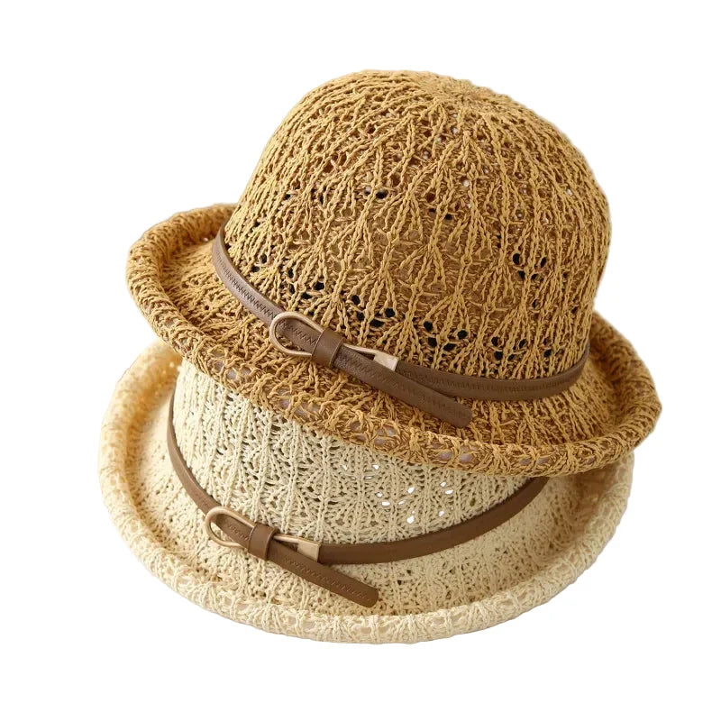 Siracusa Sun Rolled Brim Raffia Bucket Hat
