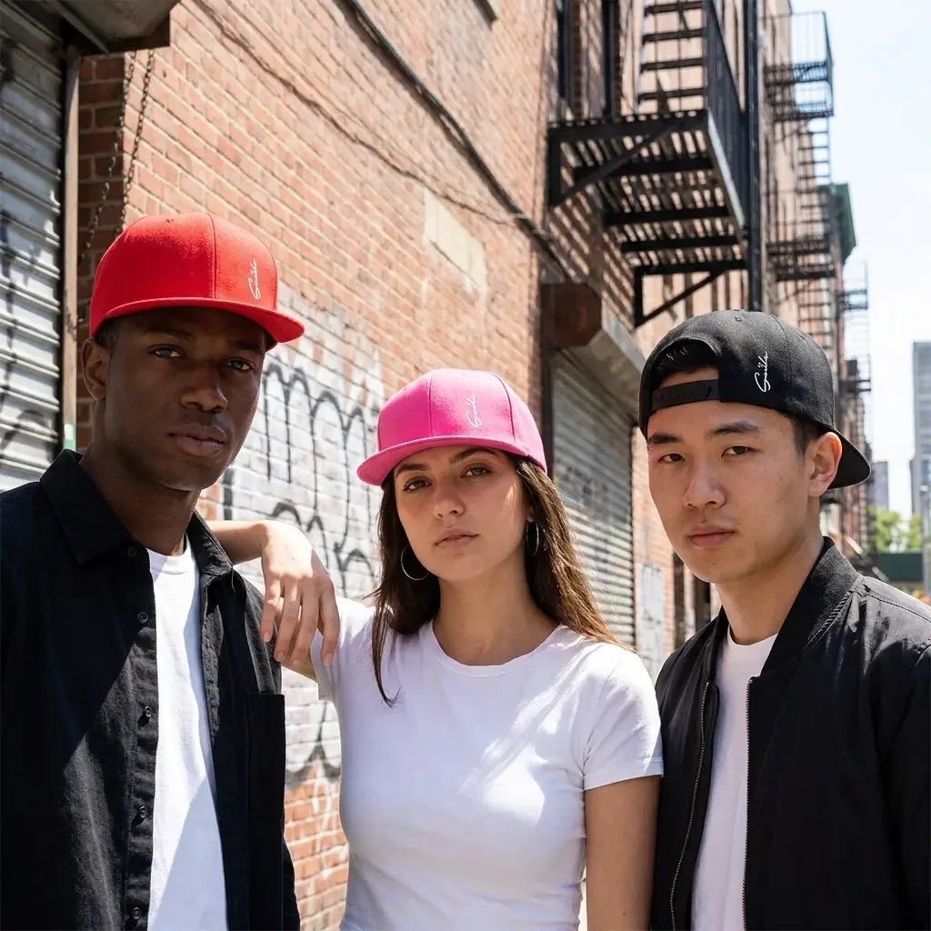 Smile Plain Cotton Snapback Cap
