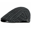 Sook Striped Denim Flat Cap