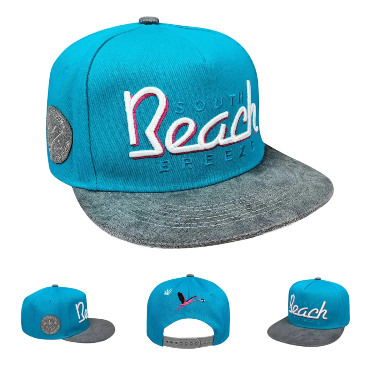 South Beach Turquoise Blue Snapback Cap
