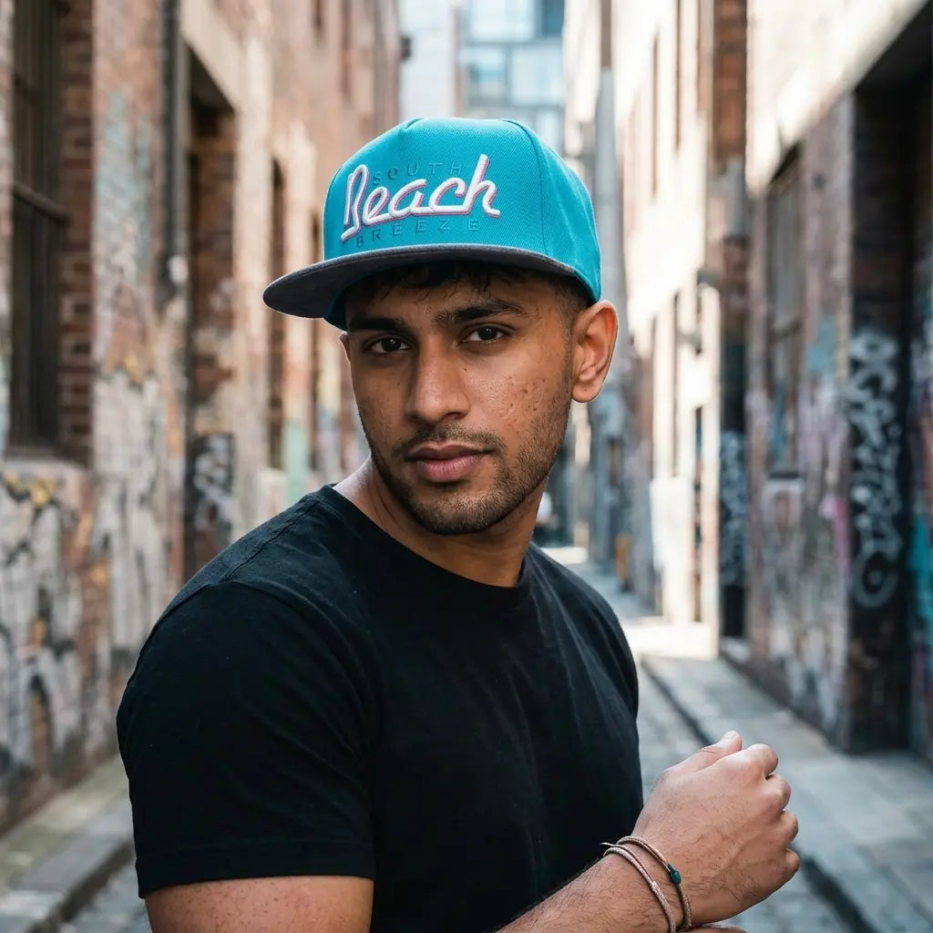 South Beach Turquoise Blue Snapback Cap