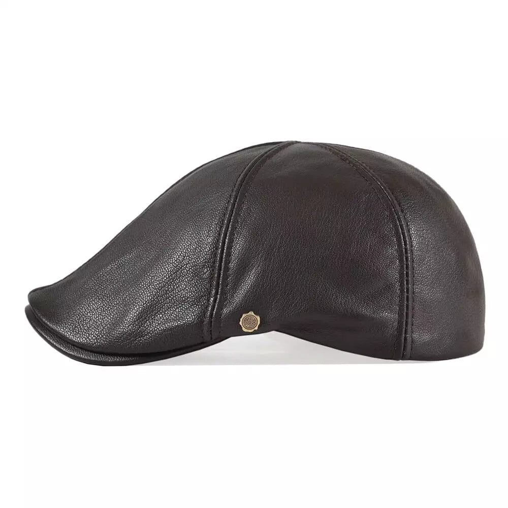 Springville Genuine Leather Flat Cap