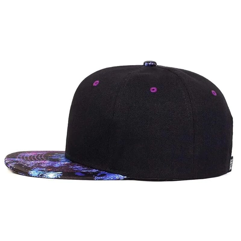 Starry Sky Black Snapback Cap