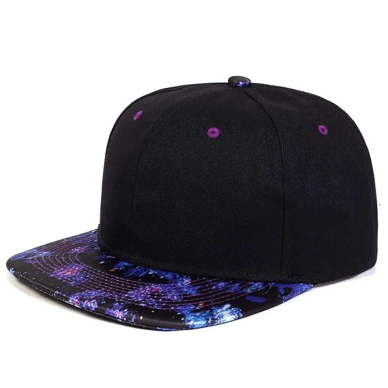 Starry Sky Black Snapback Cap