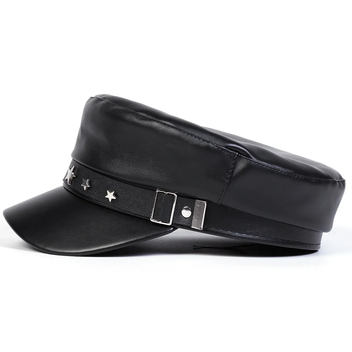 Stars Leather Breton Sailor Cap