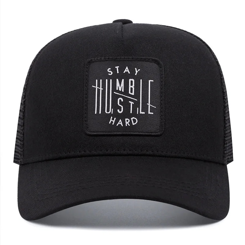 Stay Humble Embroidered Black Trucker Cap