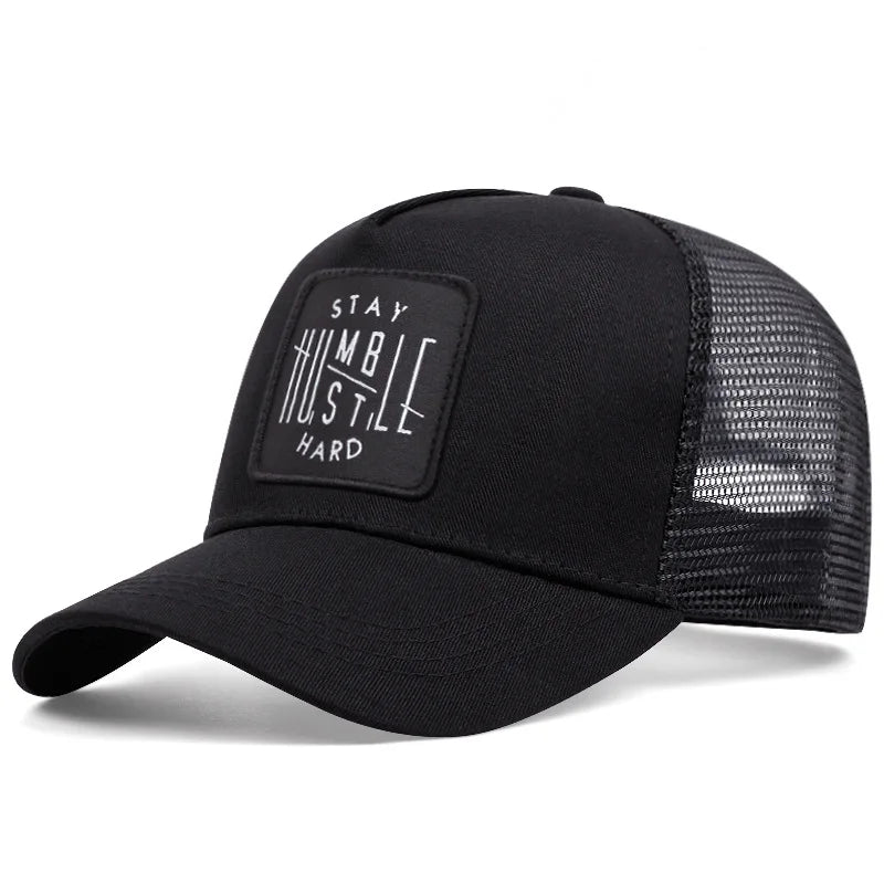 Stay Humble Embroidered Black Trucker Cap