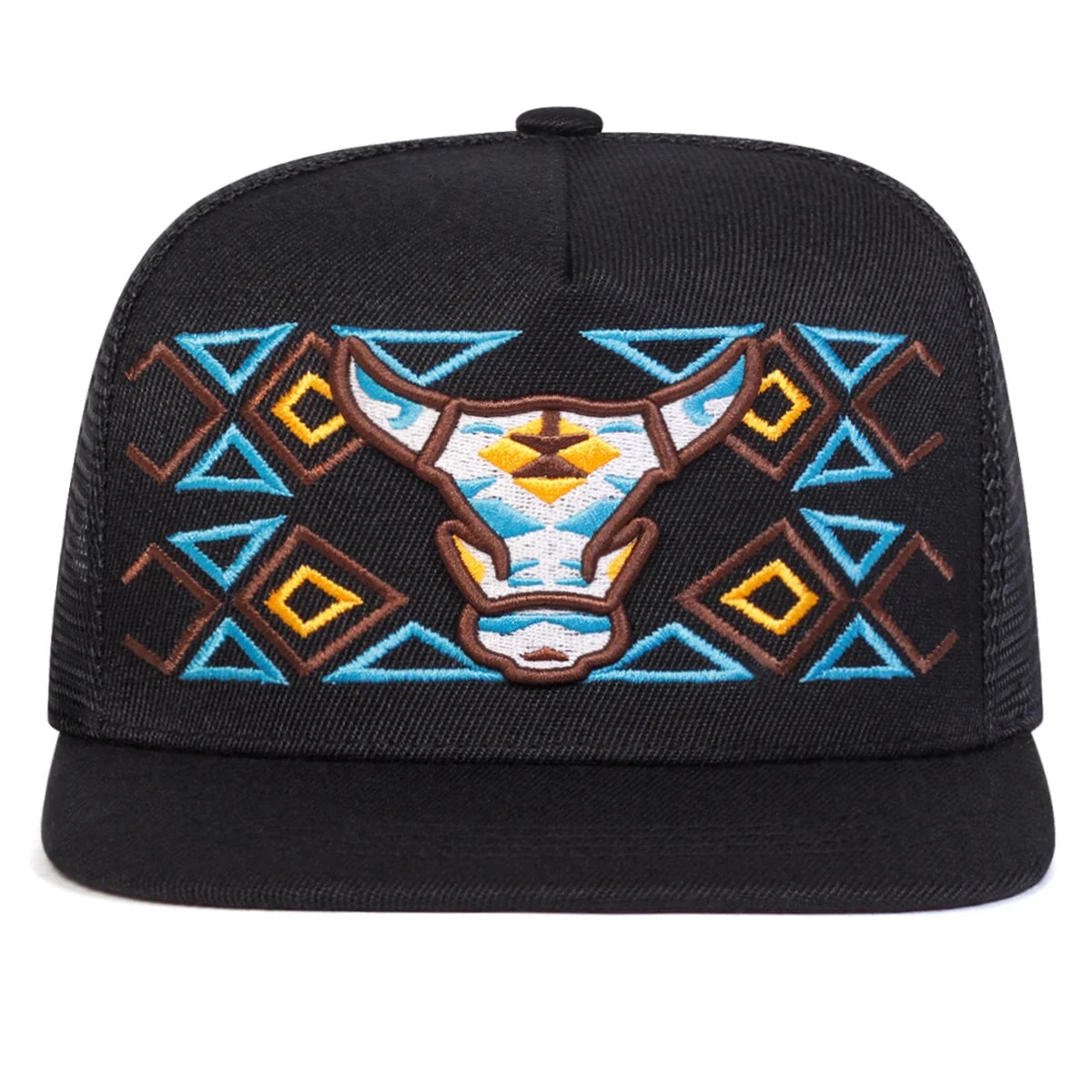 Rancher OX Head Sunset Bull Trucker Snapback Cap