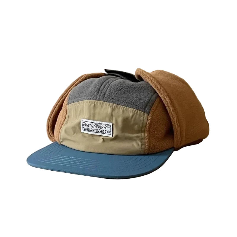 Sunset Flower Winter Earflaps 5-Panels Cap