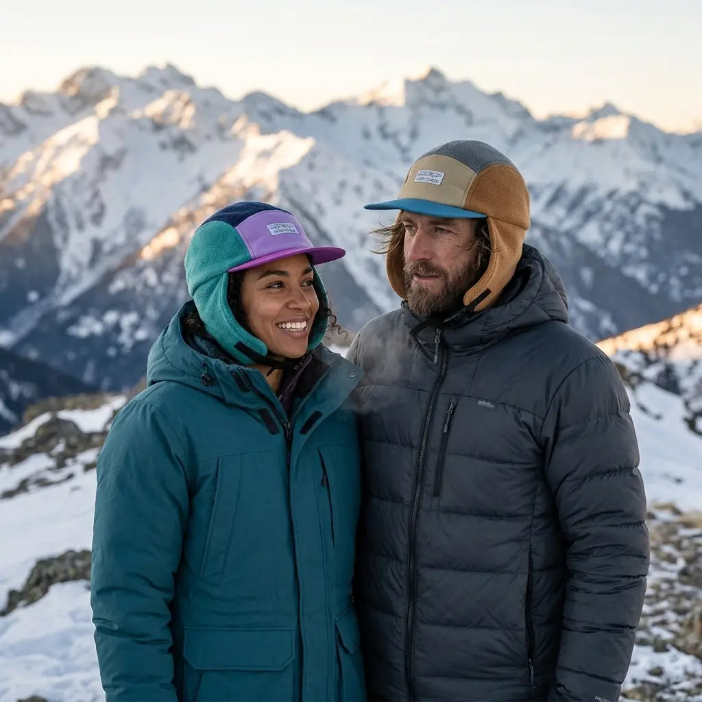 Sunset Flower Winter Earflaps 5-Panels Cap