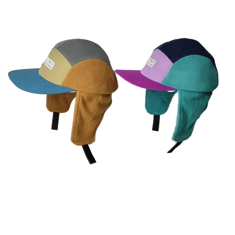 Sunset Flower Winter Earflaps 5-Panels Cap
