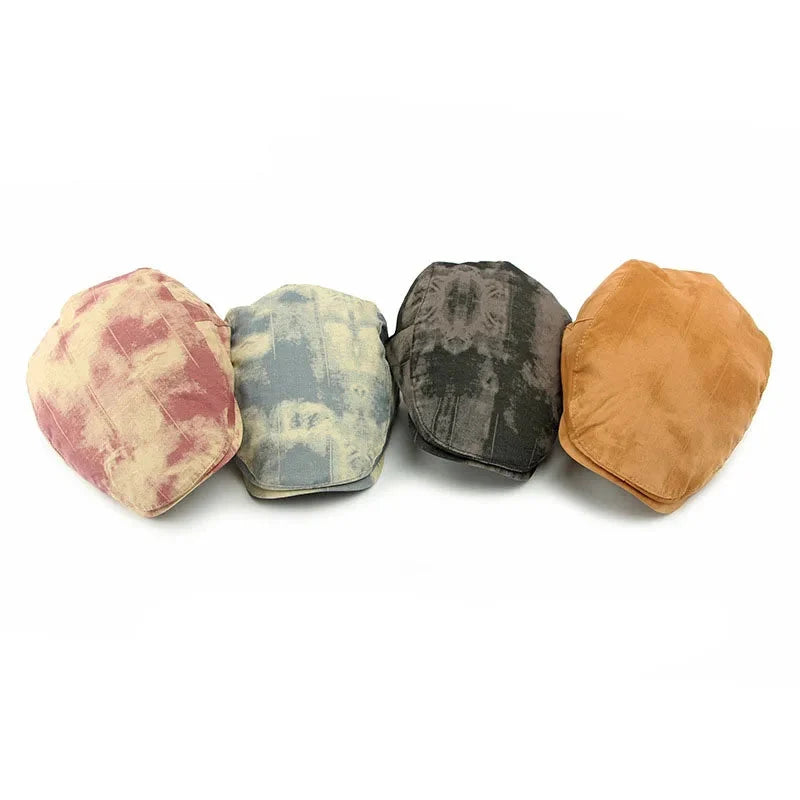 Swansea Tie-Dye Cotton Flat Cap