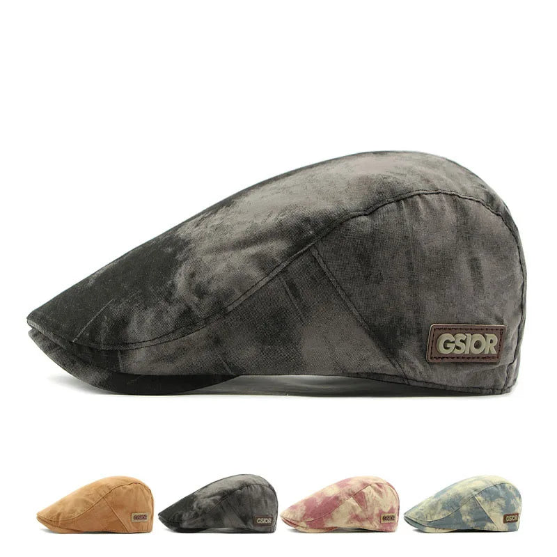 Swansea Tie-Dye Cotton Flat Cap