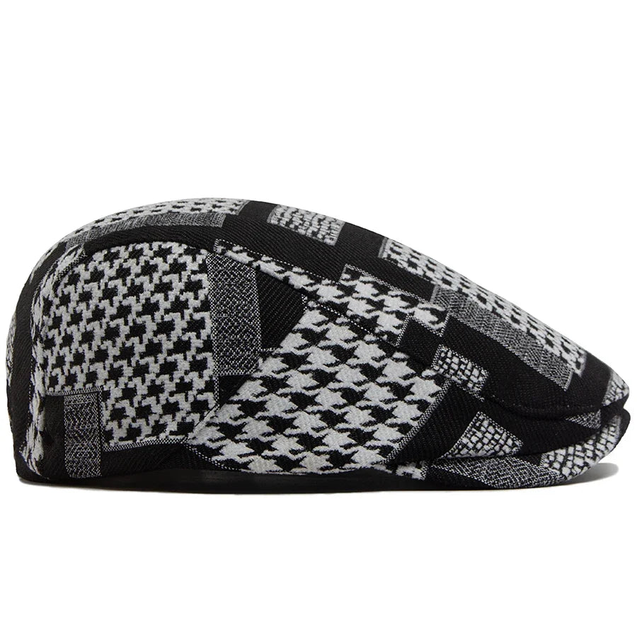 Talbot Houndstooth Flat Cap