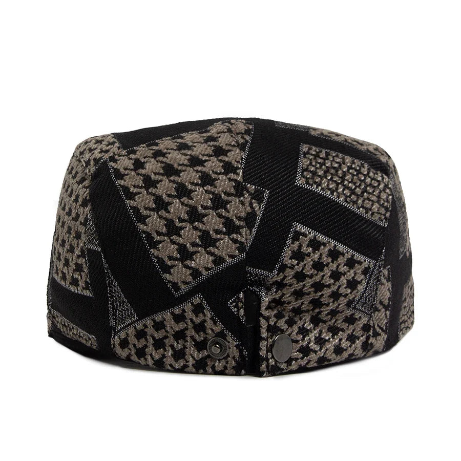 Talbot Houndstooth Flat Cap