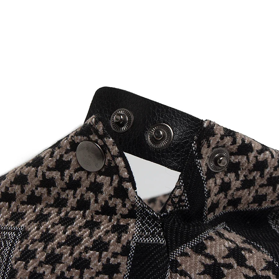 Talbot Houndstooth Flat Cap