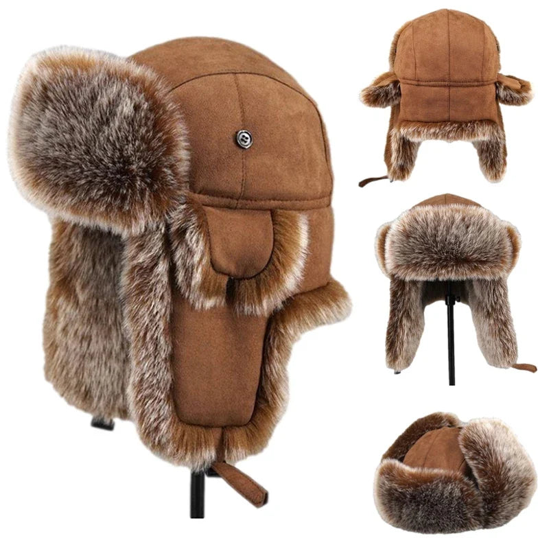 Tarkov Winter Fur Leather Bomber Hat