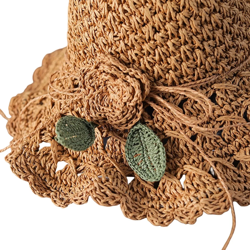 Tayrona Women Summer Sun Raffia Crochet Hat