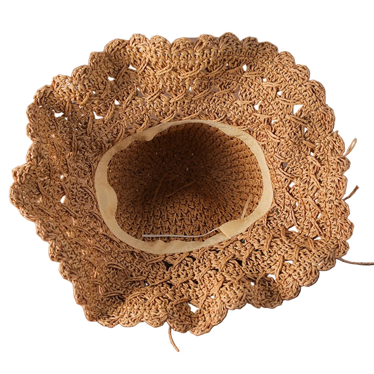 Tayrona Women Summer Sun Raffia Crochet Hat