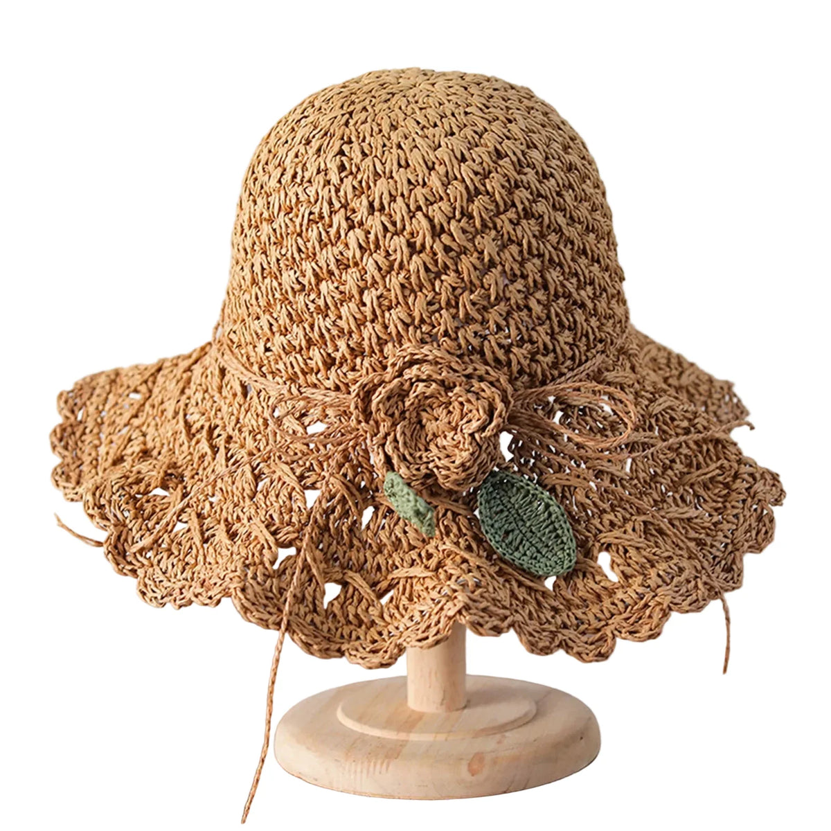 Tayrona Women Summer Sun Raffia Crochet Hat