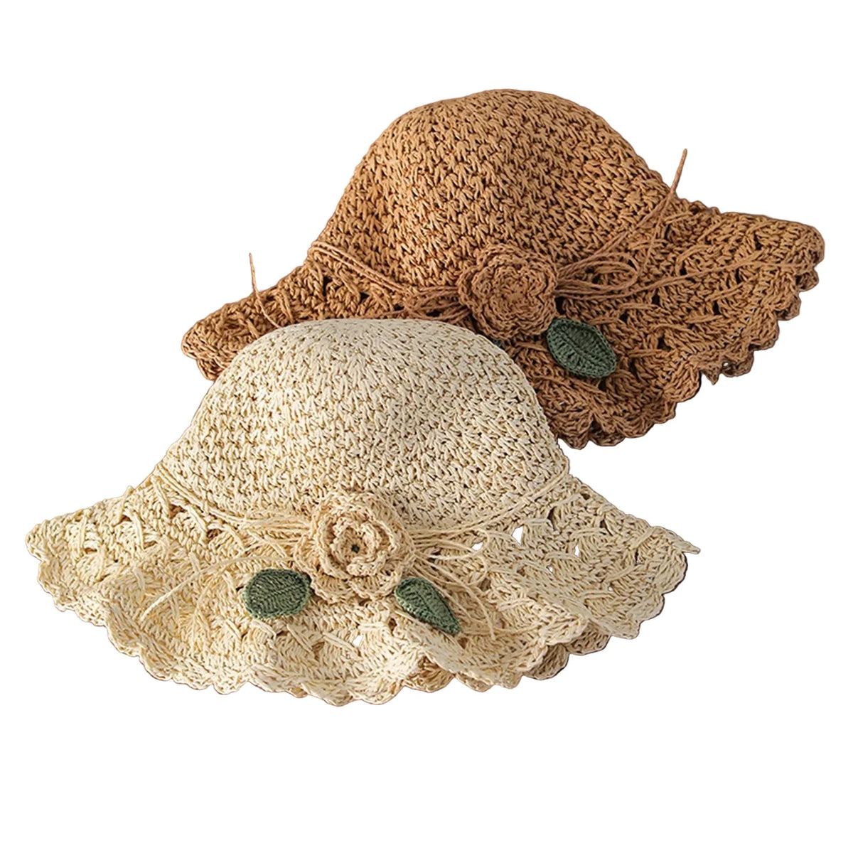 Tayrona Women Summer Sun Raffia Crochet Hat