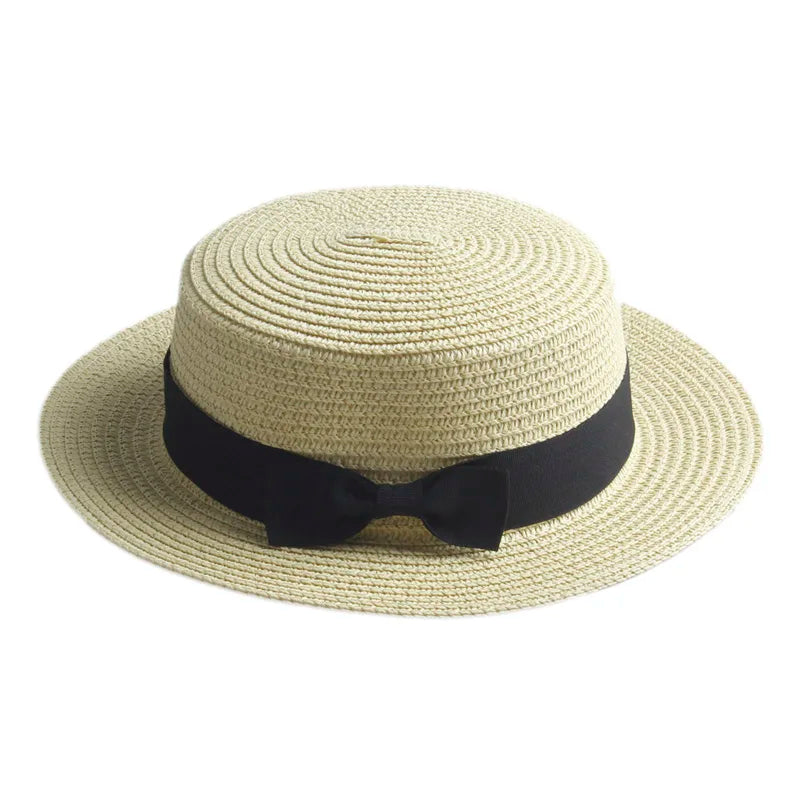 Tetouan Summer Ribbon Straw Boater Hat