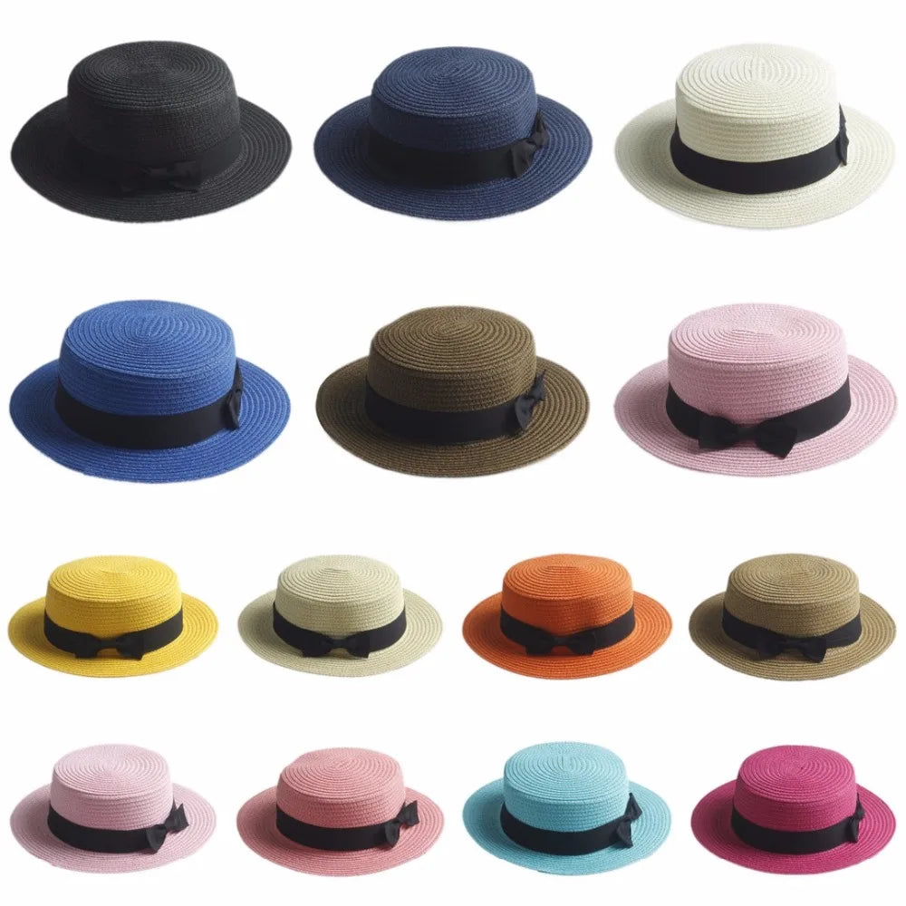 Tetouan Summer Ribbon Straw Boater Hat