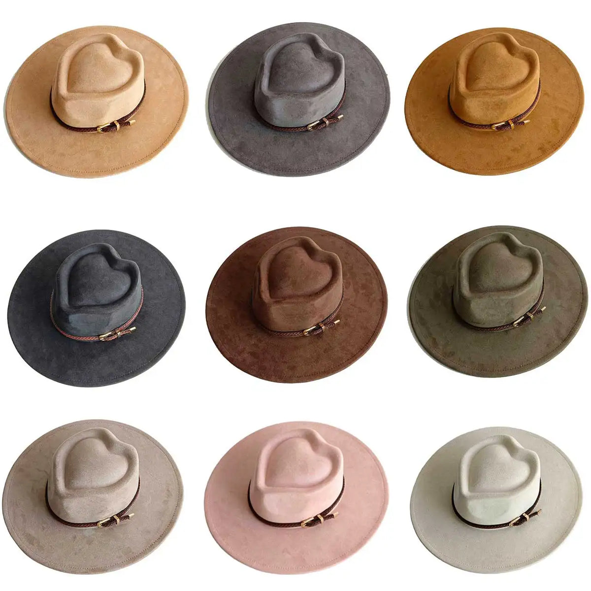 Texas Heart-Shaped Crown Suede Hat