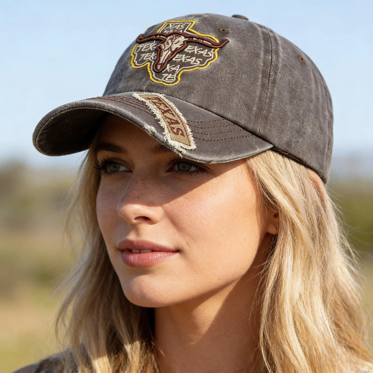 Texas Ranch Bullhead Washed Cotton Baseball Cap