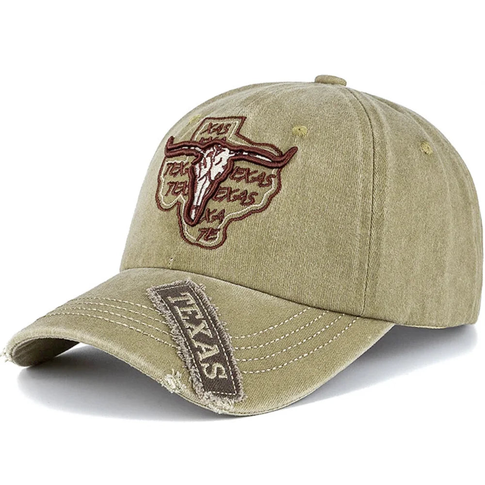 Texas Ranch Bullhead Washed Cotton Baseball Cap