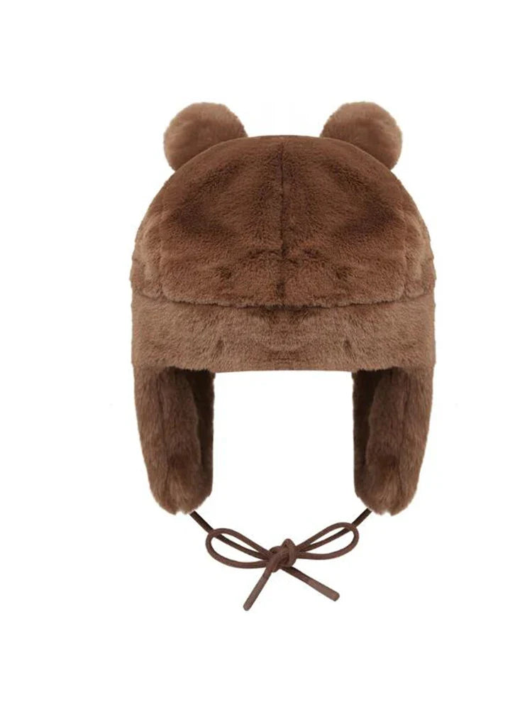 The Bear Winter Fur Bomber Hat