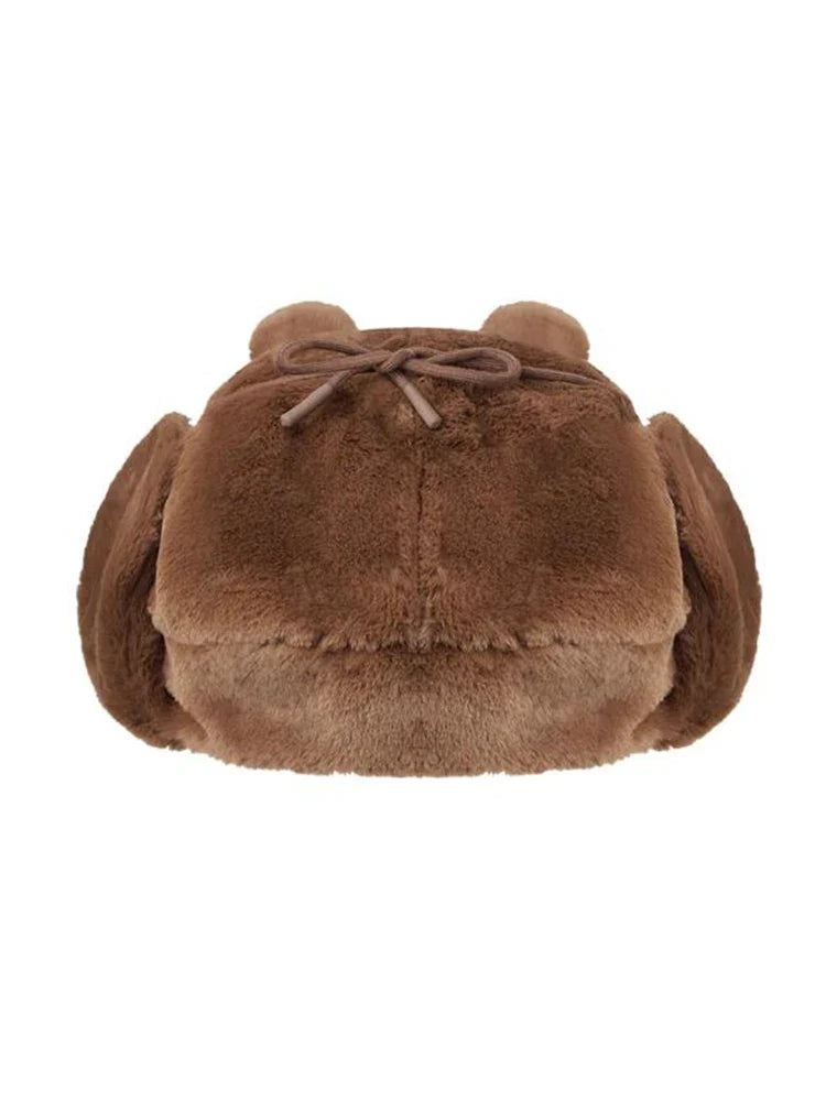 The Bear Winter Fur Bomber Hat