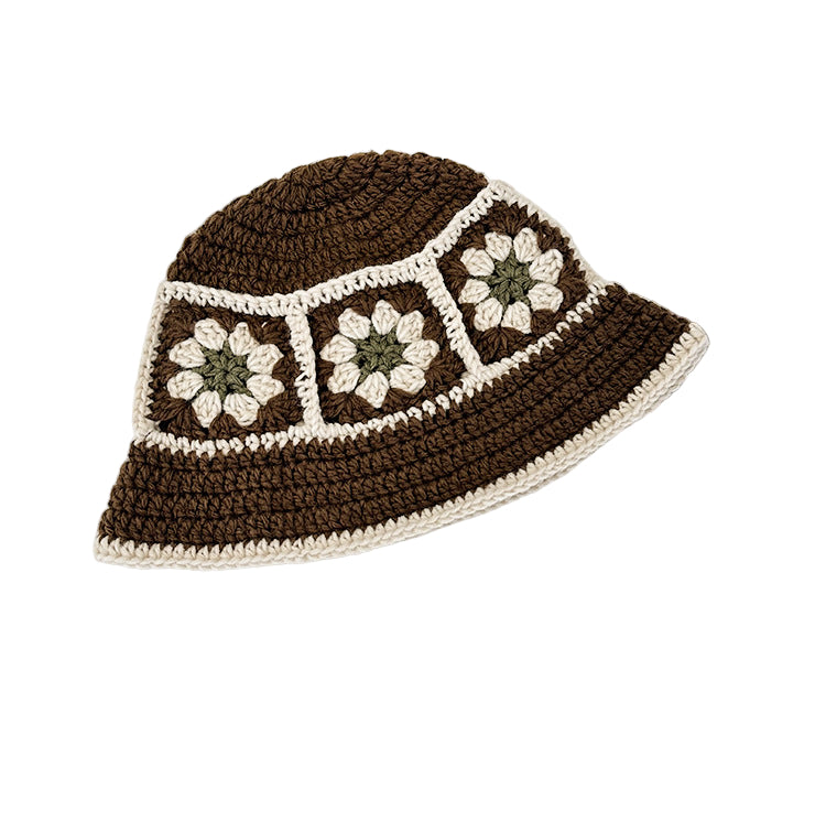 The Blossom Knitted Cotton Crochet Bucket Hat