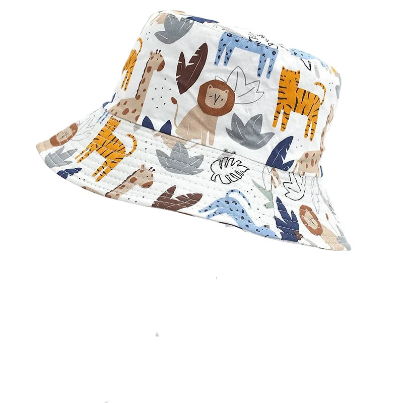 The Jungle Kids Summer White Bucket Hat