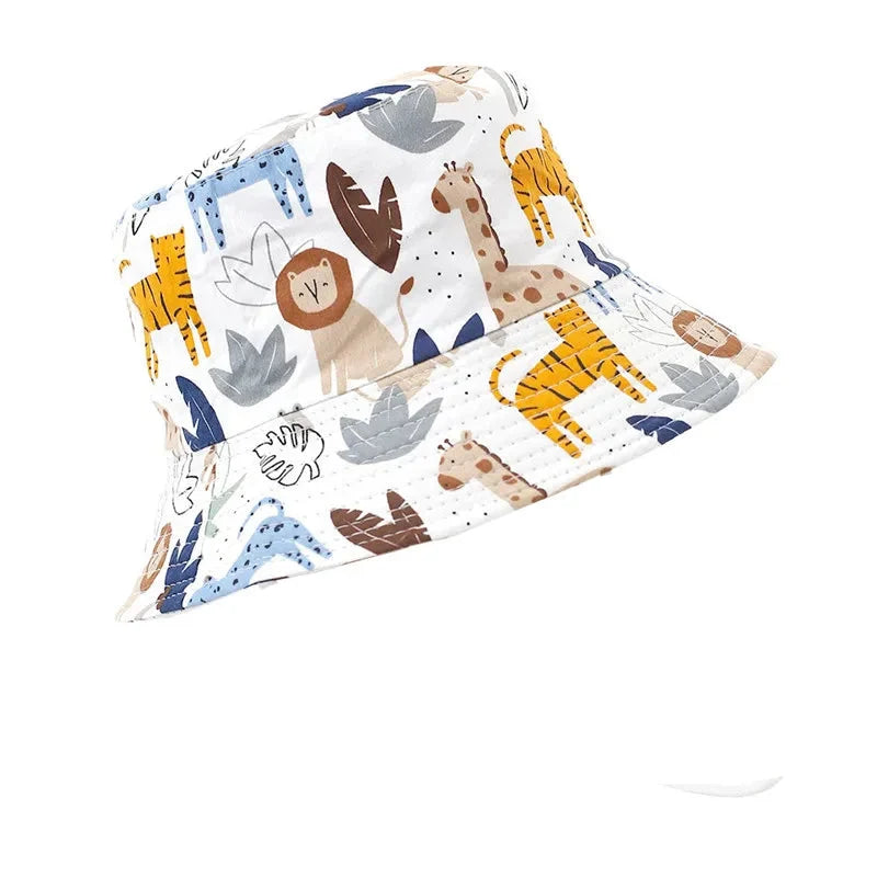 The Jungle Kids Summer White Bucket Hat