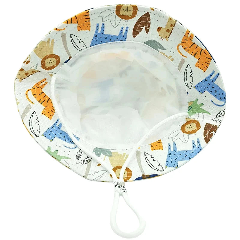 The Jungle Kids Summer White Bucket Hat