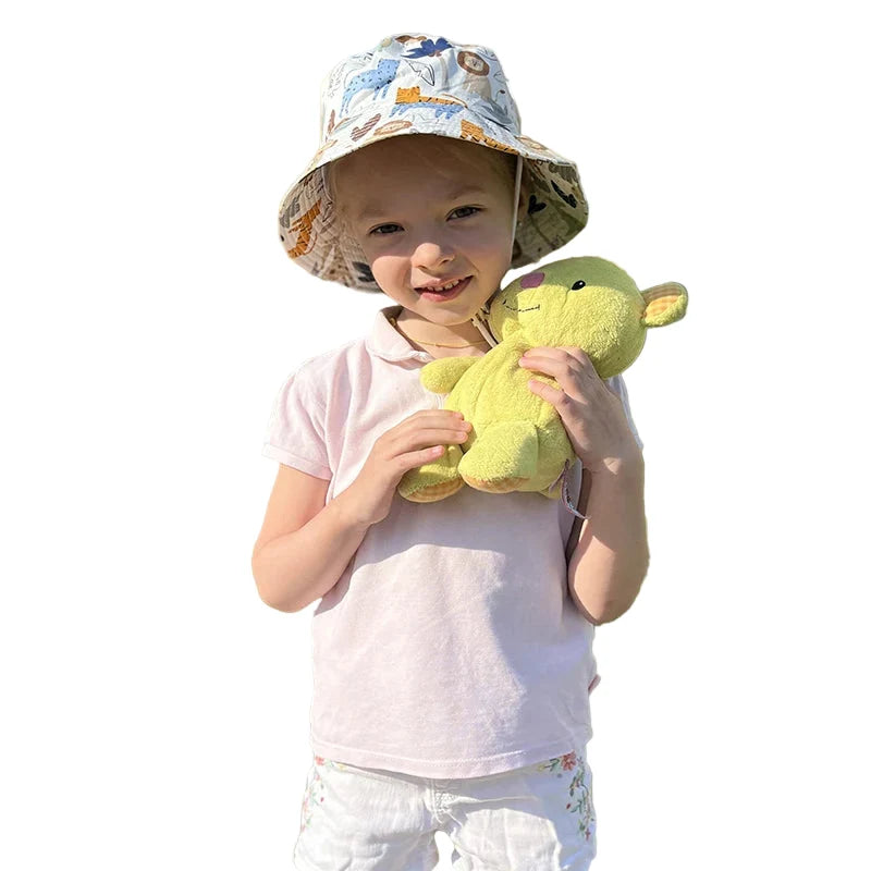 The Jungle Kids Summer White Bucket Hat