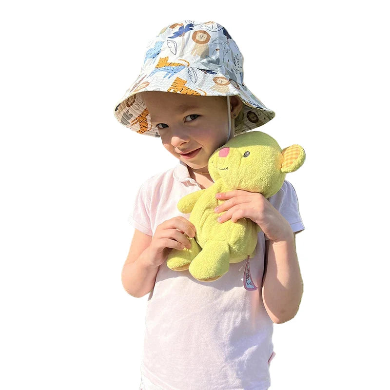 The Jungle Kids Summer White Bucket Hat
