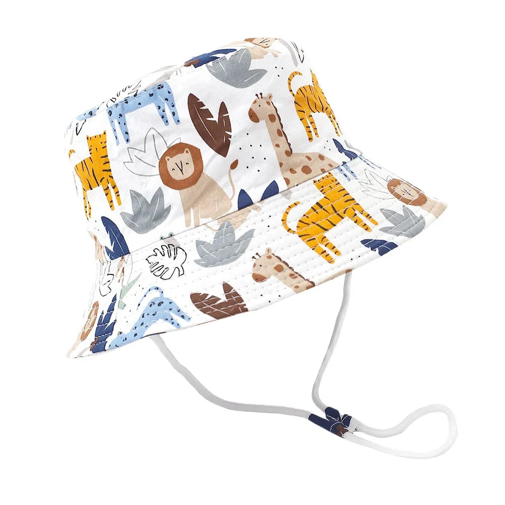 The Jungle Kids Summer White Bucket Hat