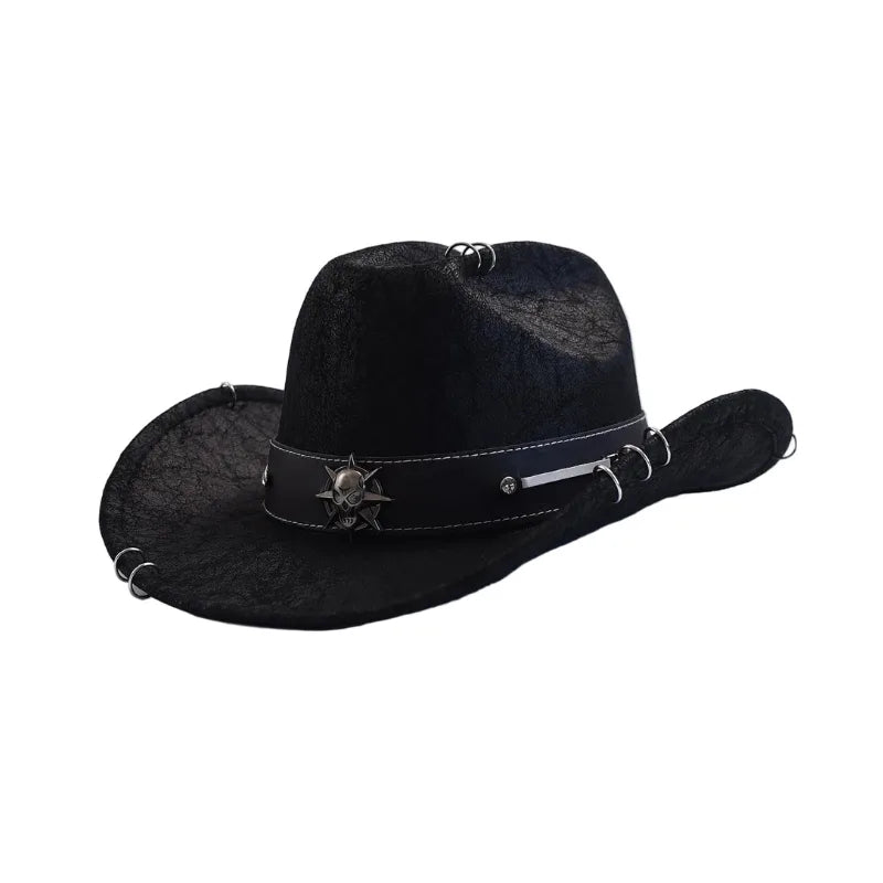 The Midnight Death Leather Cowboy Hat