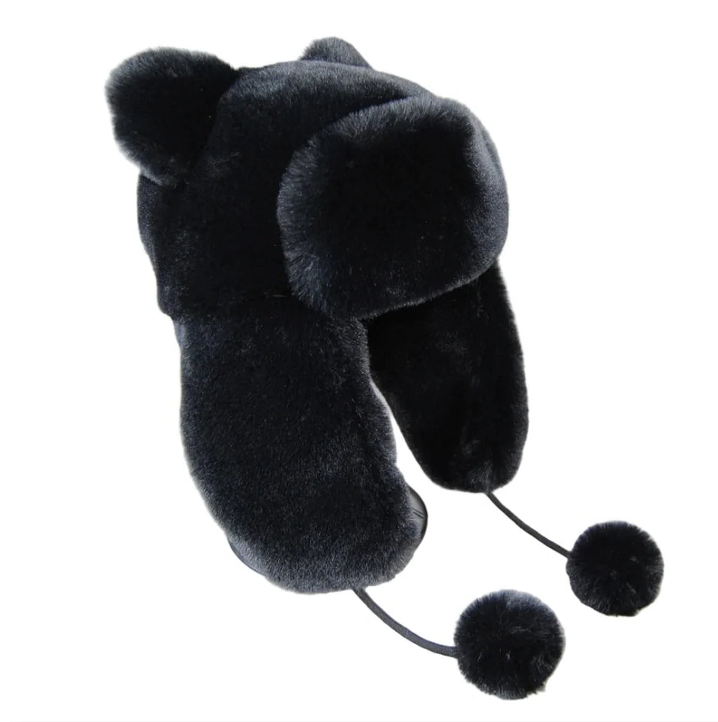 The Panda Bear Winter Fur Bomber Hat