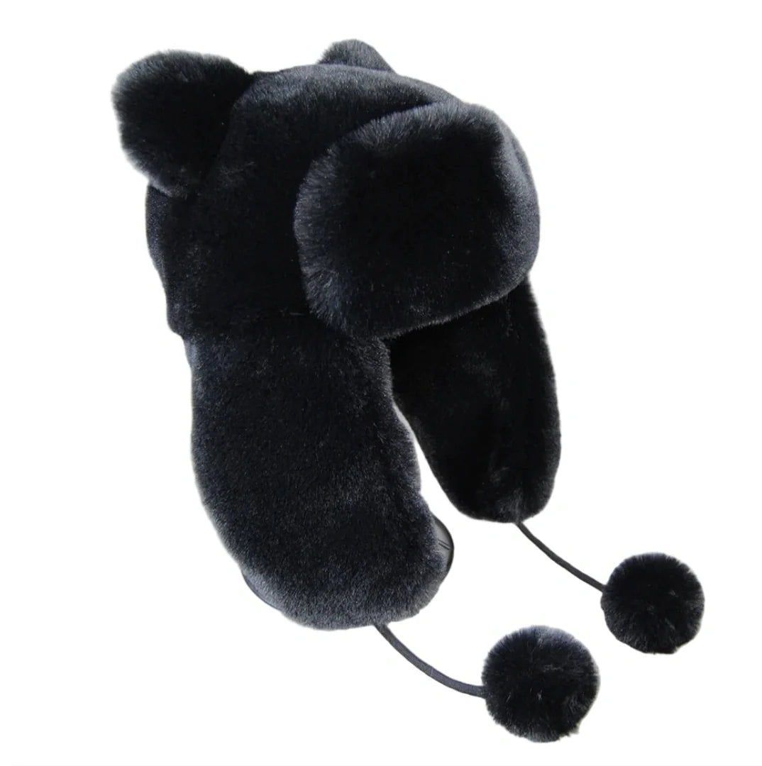 The Panda Bear Winter Fur Bomber Hat