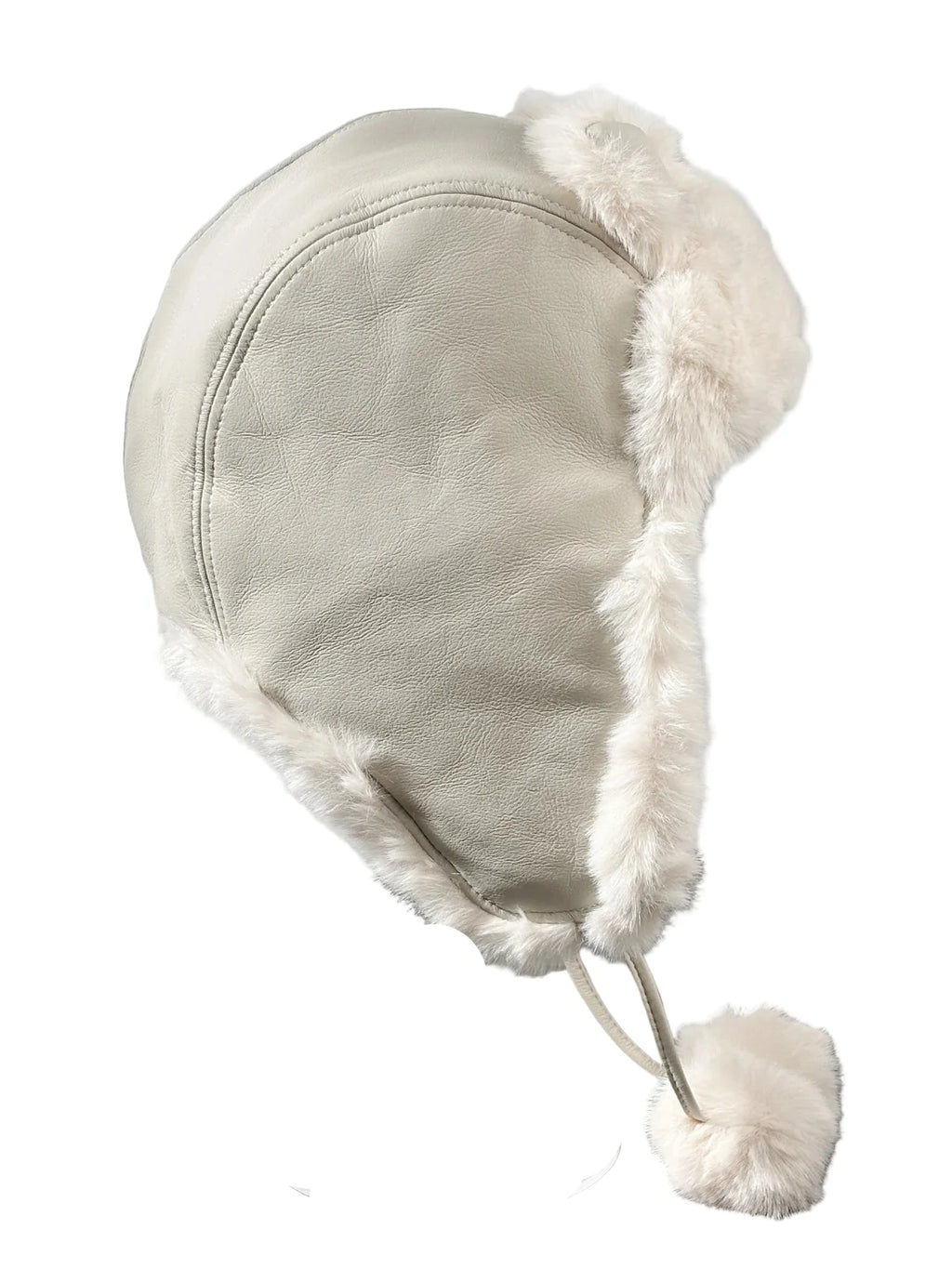 The Ribbon Winter Leather Pom Pom Bomber Hat