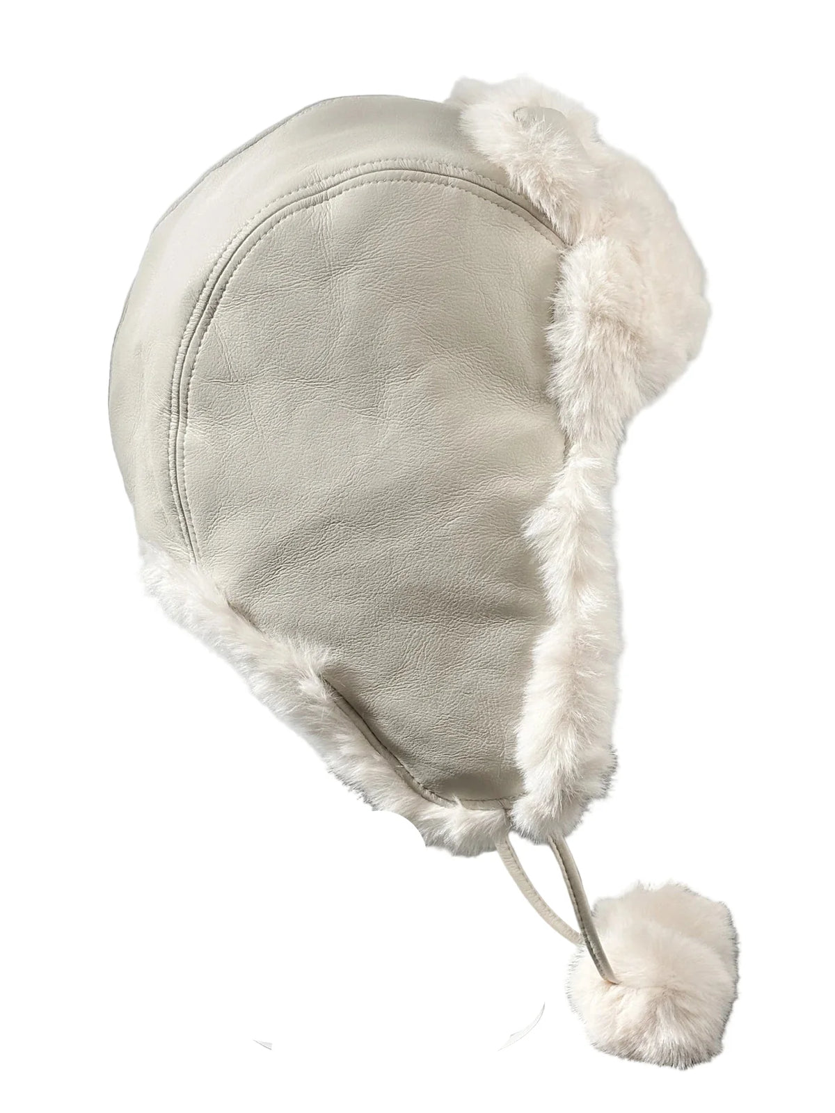 The Ribbon Winter Leather Pom Pom Bomber Hat