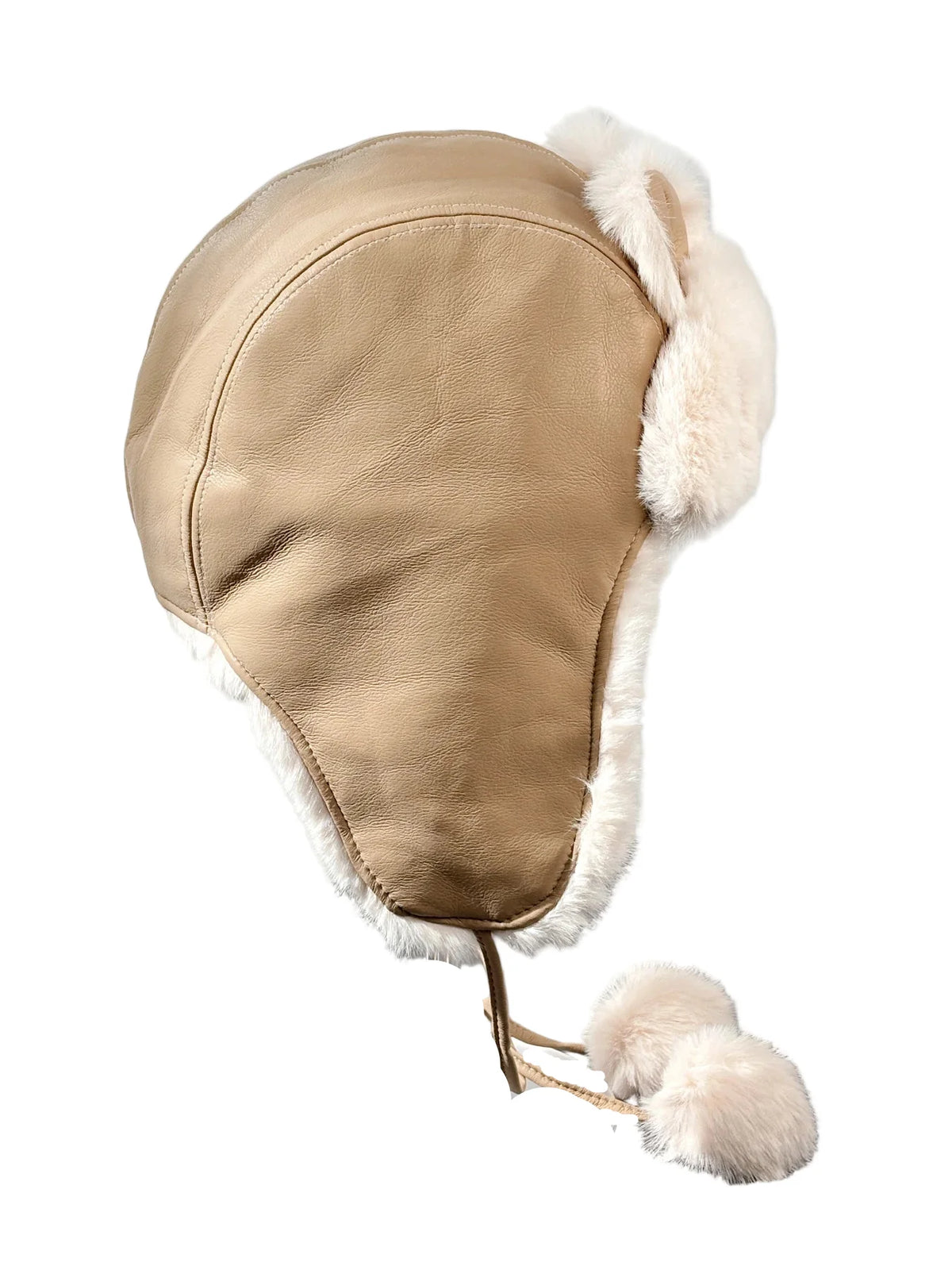 The Ribbon Winter Leather Pom Pom Bomber Hat