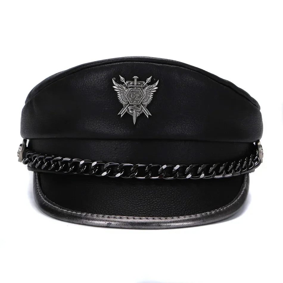 The Royal Shield Genuine Leather Sailor Cap