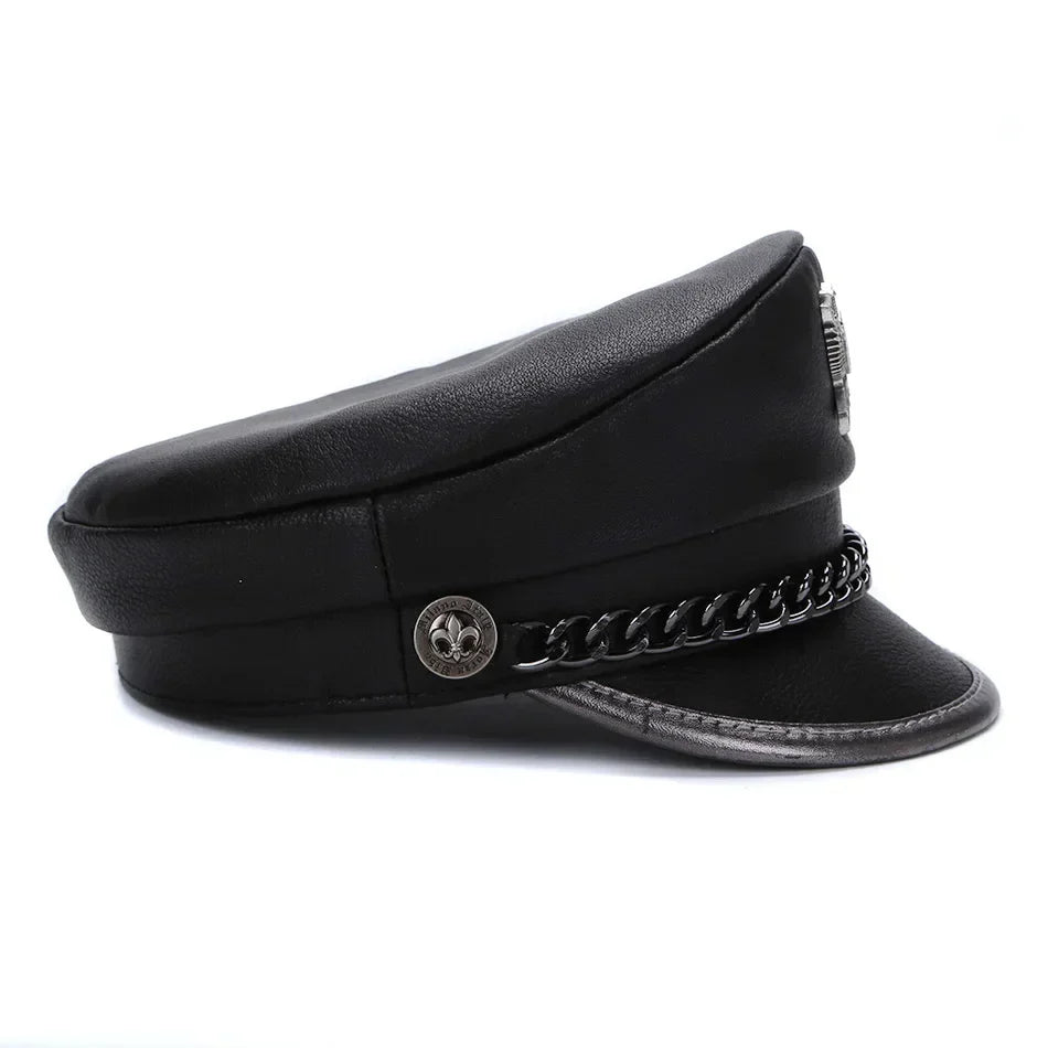 The Royal Shield Genuine Leather Sailor Cap