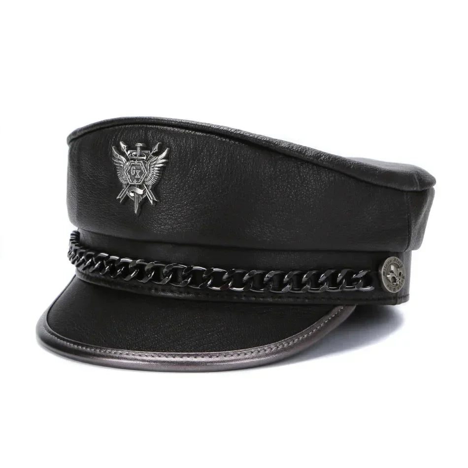 The Royal Shield Genuine Leather Sailor Cap