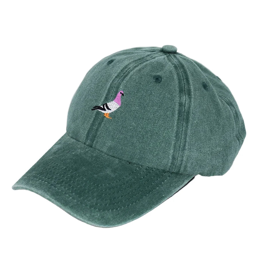 The Watching Pigeon Washed Cotton Baseball Cap